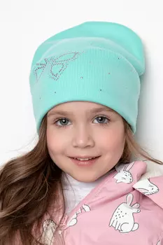 Шапка для девочек CROCKID, КВ 20262, цвет - бирюзовый
