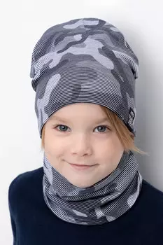 Шапка для мальчиков CROCKID, К 8125, цвет - светло-серый5