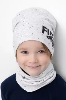 Шапка для мальчиков CROCKID, К 8125, цвет - светло-серый5