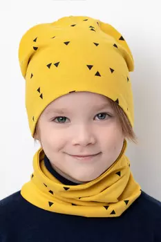 Шапка для мальчиков CROCKID, К 8125, цвет - желтый
