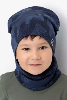 Шапка для мальчиков CROCKID, К 8125, цвет - синий