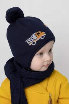 Шапка для мальчиков CROCKID, КВ 20309/ш, цвет - синий