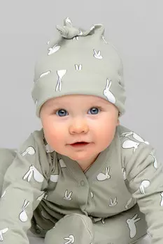 Шапочка ясельная для новорожденных CROCKID, К 8036, цвет - зеленый