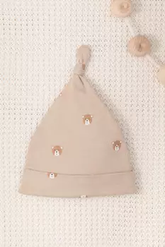 Шапочка ясельная для новорожденных CROCKID, К 8036, цвет - бежевый