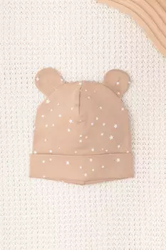 Шапочка ясельная для новорожденных CROCKID, К 8093, цвет - бежевый