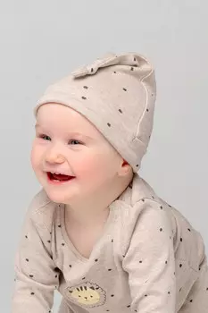Шапочка ясельная для новорожденных CROCKID, К 8036, цвет - бежевый