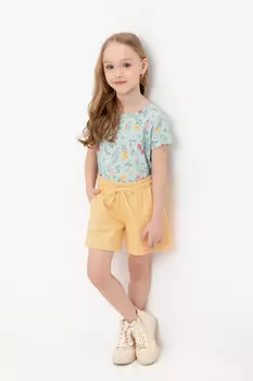 Шорты для девочек CROCKID, К 400548, цвет - желтый