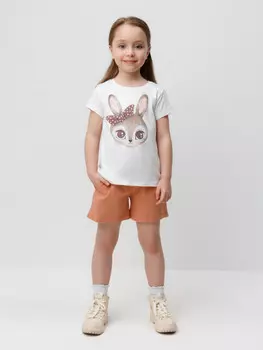 Шорты для девочек CROCKID, КР 400692, цвет - коричневый