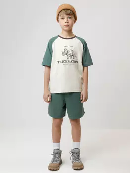 Шорты из натурального хлопка для мальчика для мальчиков CROCKID, КР 400862, цвет - зеленый