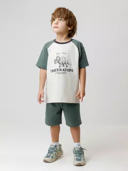 Шорты из натурального хлопка для мальчика для мальчиков CROCKID, КР 400860, цвет - зеленый