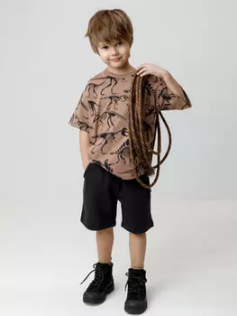 Шорты из натурального хлопка для мальчика для мальчиков CROCKID, КР 400860, цвет - черный3