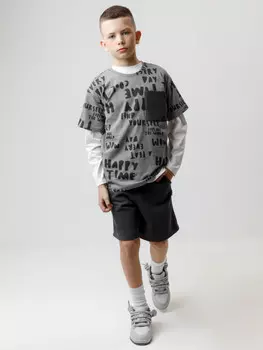 Шорты из натурального хлопка для мальчика для мальчиков CROCKID, КР 400858, цвет - темно-серый