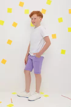 Шорты на резинке для мальчика для мальчиков CROCKID, К 400518-1, цвет - фиолетовый