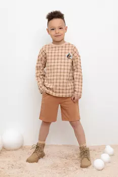 Шорты с поясом на резинке для мальчика для мальчиков CROCKID, КР 400619, цвет - коричневый