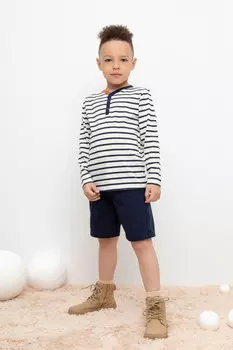 Шорты с поясом на резинке для мальчика для мальчиков CROCKID, КР 400596, цвет - темно-синий