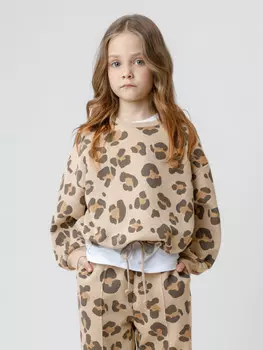 Свитшот для девочки для девочек CROCKID, КР 302905, цвет - бежевый