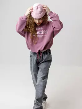 Свитшот для девочки для девочек CROCKID, КР 302827, цвет - бордовый