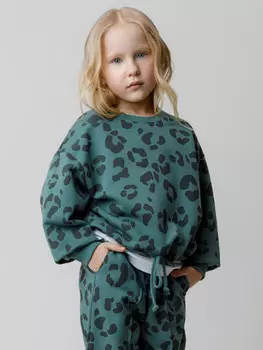 Свитшот для девочки для девочек CROCKID, КР 302905, цвет - зеленый