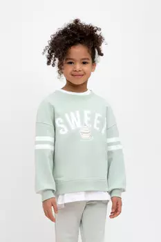 Свитшот для девочки для девочек CROCKID, КР 302436, цвет - голубой