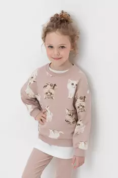 Свитшот для девочки для девочек CROCKID, КР 302606, цвет - кофейный