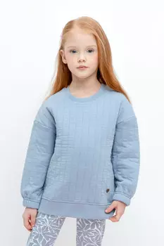 Свитшот для девочки из капитония для девочек CROCKID, КР 302420, цвет - синий