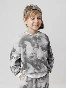 Свитшот из натурального хлопка для мальчика для мальчиков CROCKID, КР 302805, цвет - светло-серый5