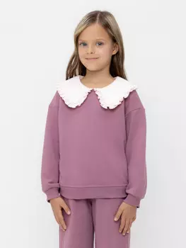 Свитшот с воротником для девочки для девочек CROCKID, КР 302709-1, цвет - бордовый