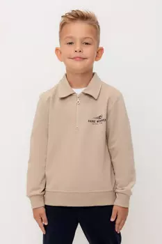Свитшот с воротником для мальчика для мальчиков CROCKID, КР 302689, цвет - бежевый