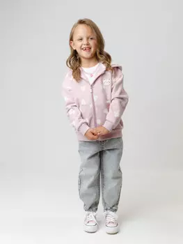 Толстовка на молнии для девочки для девочек CROCKID, КР 302826, цвет - розовый