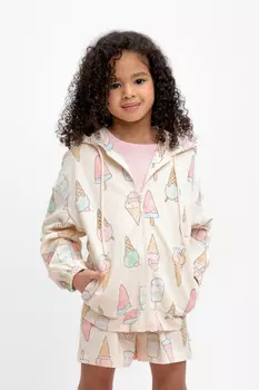 Толстовка на молнии для девочки для девочек CROCKID, КР 302432, цвет - светло-розовый