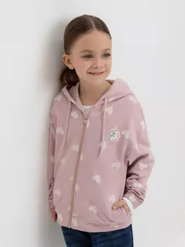 Толстовка на молнии для девочки для девочек CROCKID, КР 302432, цвет - розовый