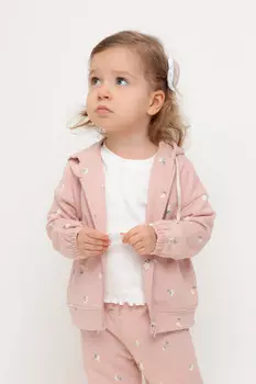 Толстовка на молнии для девочки для девочек CROCKID, КР 302432, цвет - розовый