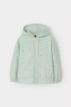 Толстовка на молнии для девочки для девочек CROCKID, КР 302432, цвет - зеленый