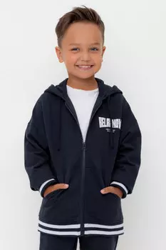 Толстовка с капюшоном для мальчика для мальчиков CROCKID, КР 302758-1, цвет - темно-синий