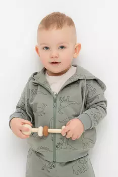 Толстовка с капюшоном для мальчика для мальчиков CROCKID, КР 302724, цвет - зеленый