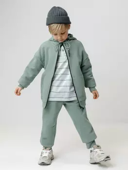 Толстовка с начёсом для мальчика для мальчиков CROCKID, КР 302853, цвет - хаки