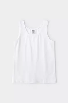 Трикотажная майка из натурального хлопка с эластаном для девочек CROCKID, К 1170, цвет - белый