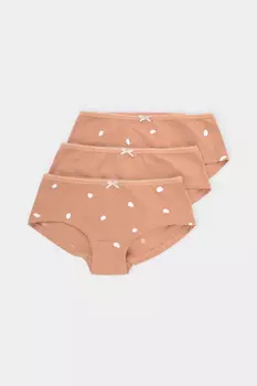 Трусы для девочек CROCKID, К 1964-3уп, цвет - коричневый