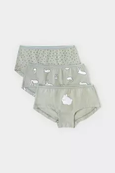 Трусы для девочек CROCKID, К 1964-3уп, цвет - хаки