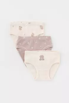 Трусы для девочек CROCKID, К 1978-3уп, цвет - бежевый
