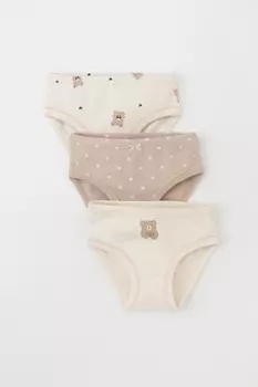 Трусы для девочек CROCKID, К 1978-3уп, цвет - светло-бежевый