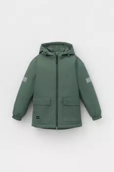 Удлиненная утепленная куртка для мальчика для мальчиков CROCKID, ВК 30142/1 ГР, цвет - зеленый