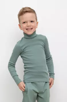 Водолазка базовая для мальчика для мальчиков CROCKID, КР 301477, цвет - зеленый