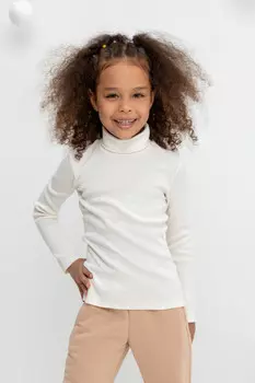 Водолазка базовая из кашкорсе для девочки для девочек CROCKID, КР 301477, цвет - светло-розовый