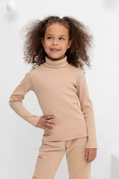 Водолазка базовая из кашкорсе для девочки для девочек CROCKID, КР 301477, цвет - бежевый