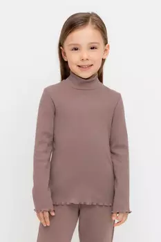 Водолазка для девочки в рубчик для девочек CROCKID, КР 302251, цвет - коричневый