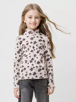 Водолазка в рубчик для девочки для девочек CROCKID, КР 302858, цвет - бежевый