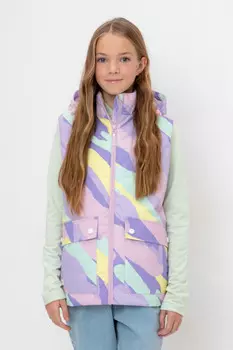 Жилет с капюшоном для девочки для девочек CROCKID, ВК 35017/н/1 ГР (128-152), цвет - мульти