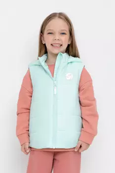 Жилет с капюшоном для девочки для девочек CROCKID, ВК 35015/3 ГР, цвет - минт