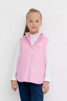 Жилет с капюшоном для девочки для девочек CROCKID, ВК 35015/1 ГР, цвет - розовый